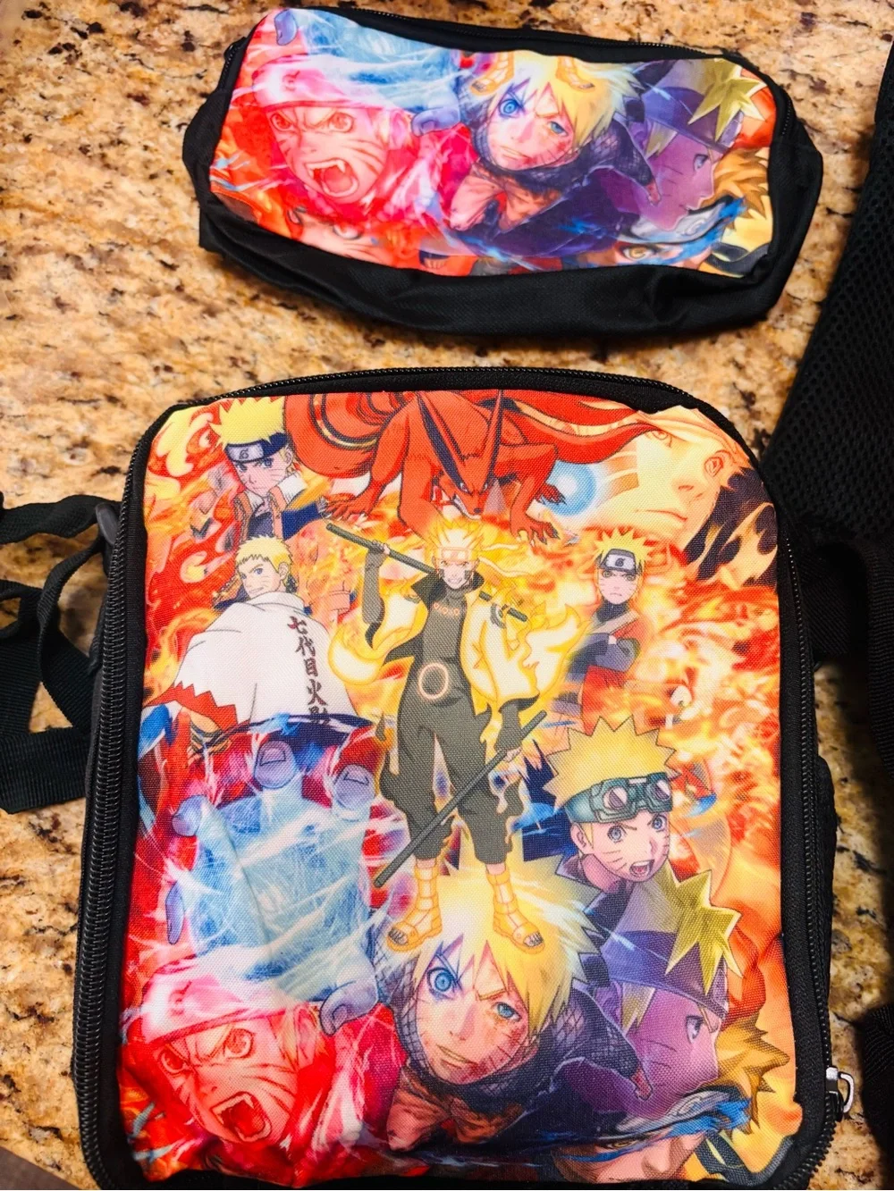 NEW Naruto Shippuden Anime 3PC Backpack, lunch box and pencil case Set